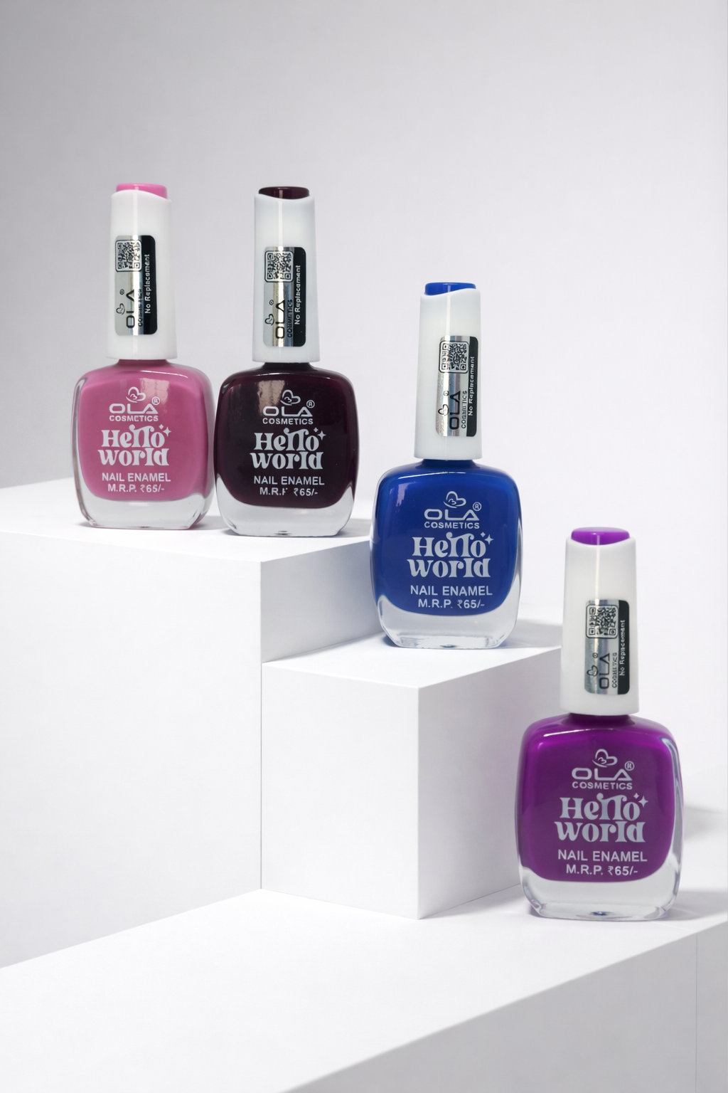 OLA Cosmetics Hello World Nail Enamel Set – 24 Color Nail Polish Box