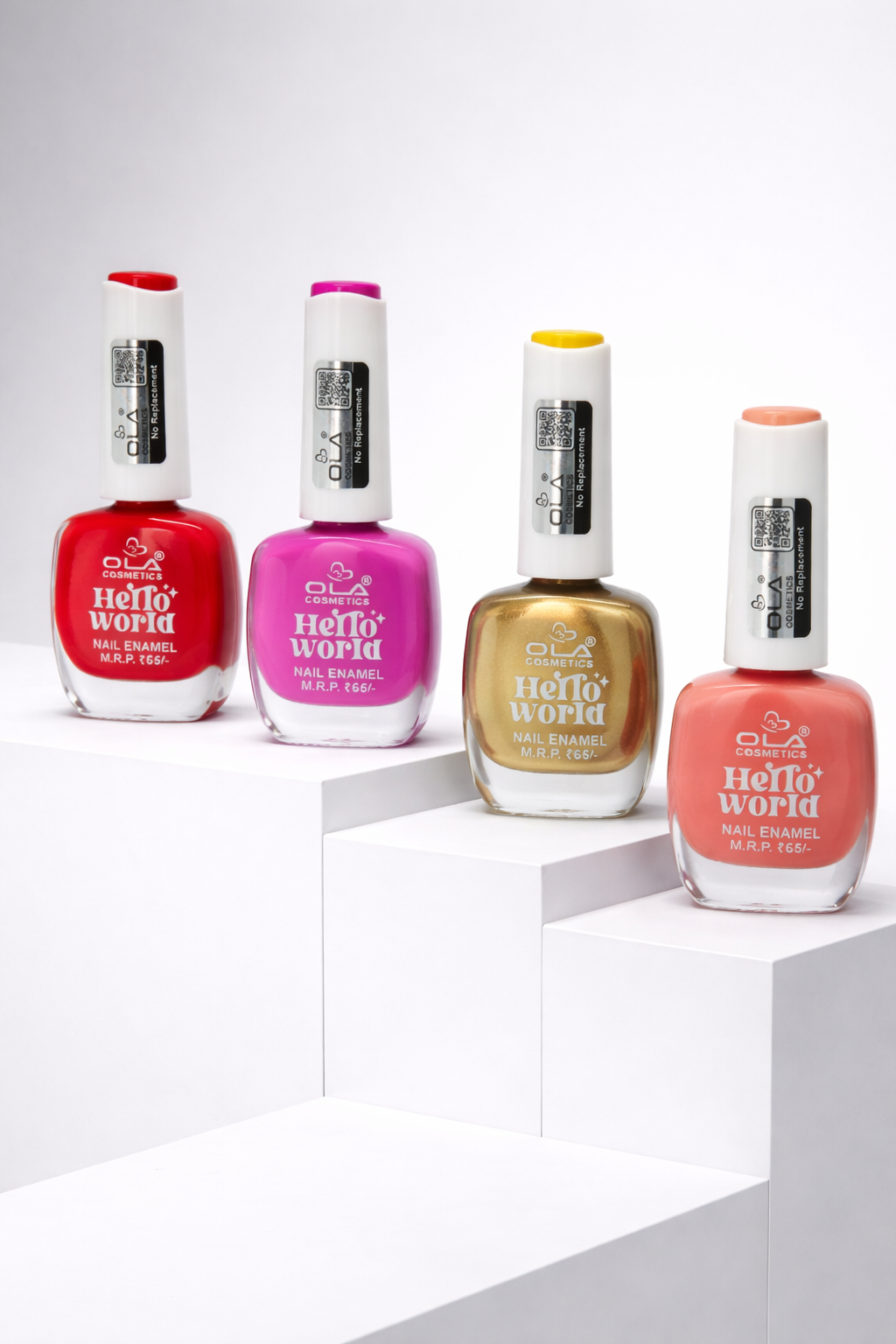 OLA Cosmetics Hello World Nail Enamel Set – 24 Color Nail Polish Box