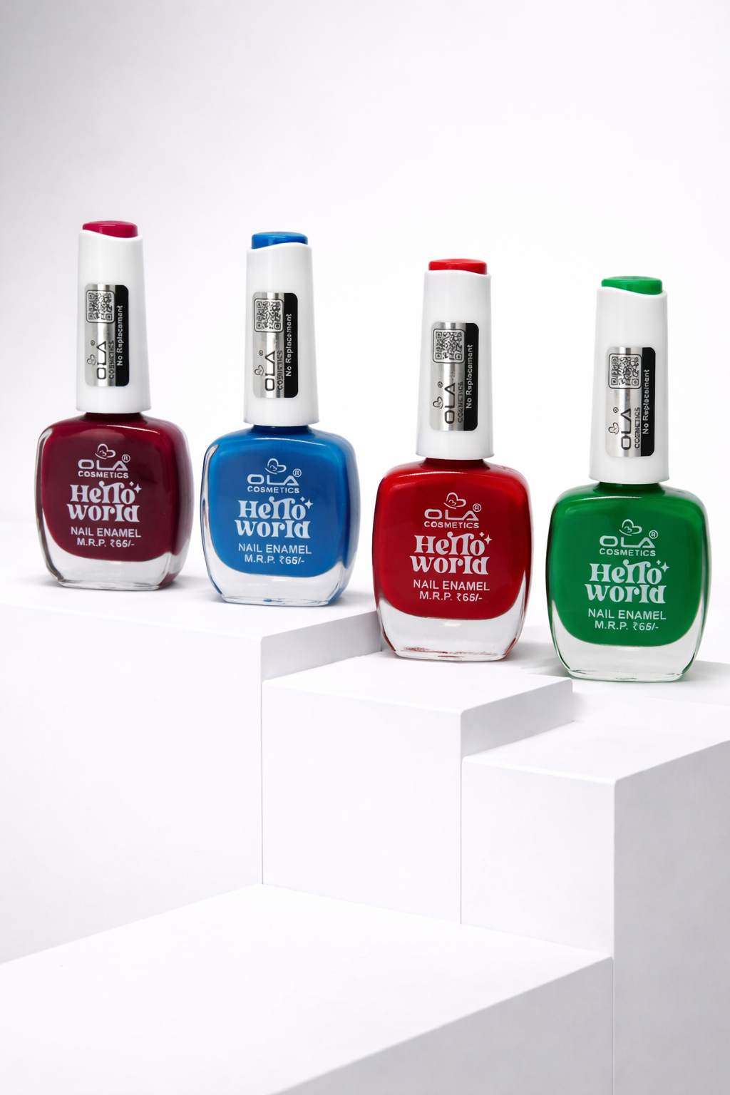 OLA Cosmetics Hello World Nail Enamel Set – 24 Color Nail Polish Box