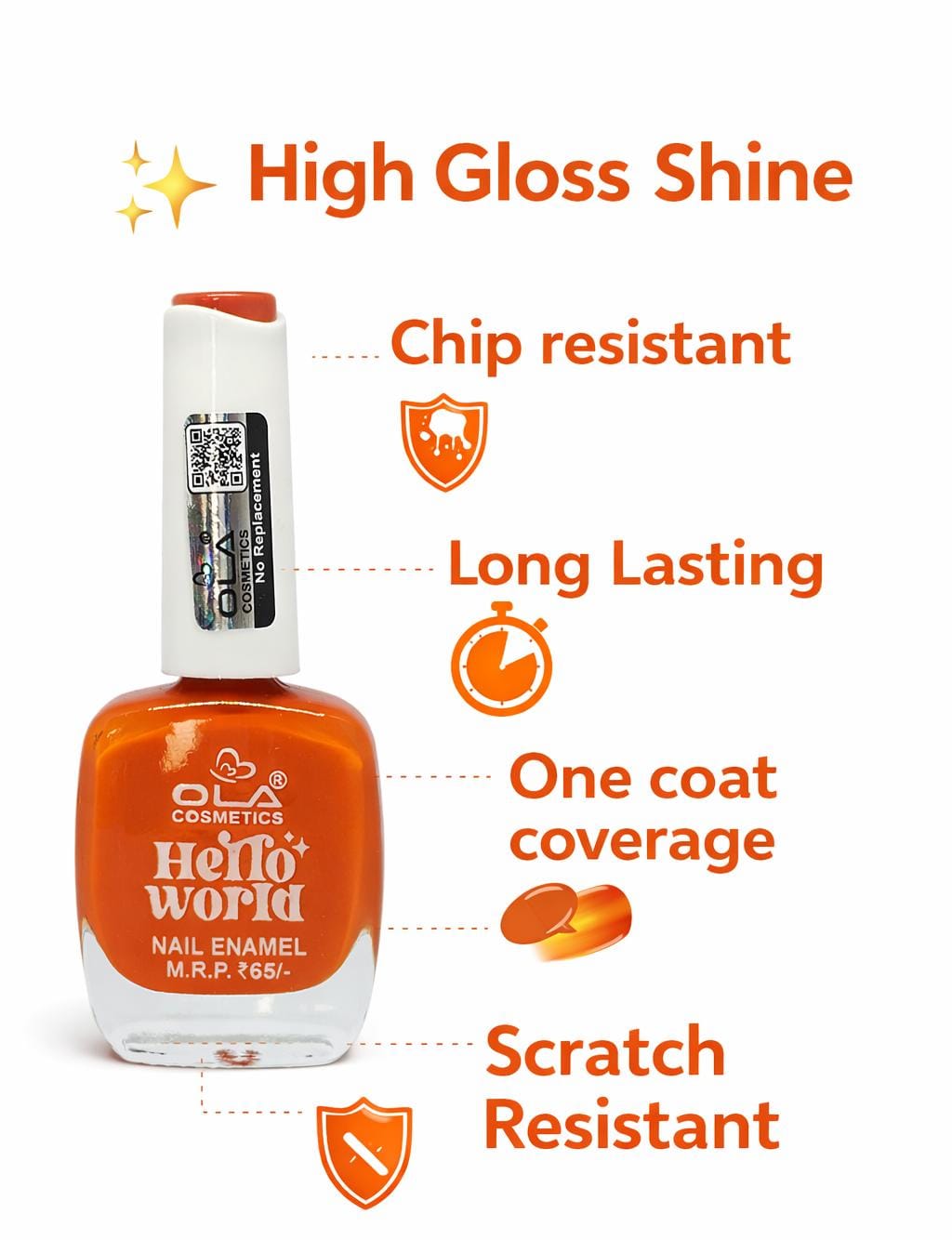 OLA Cosmetics Hello World Nail Enamel Set – 24 Color Nail Polish Box