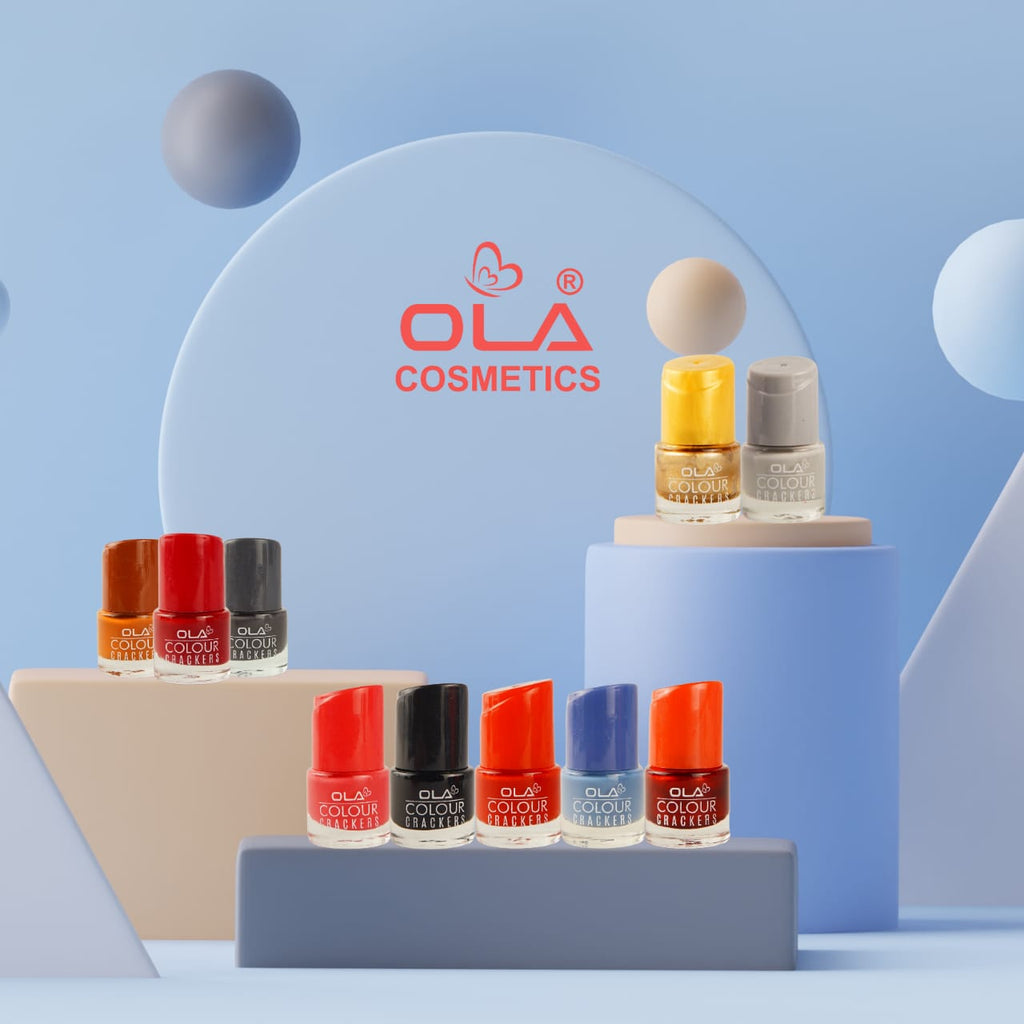 OLA Colour Crackers Nail Polish – High Gloss, Long Lasting & Chip Resistant | 36 Pcs Box