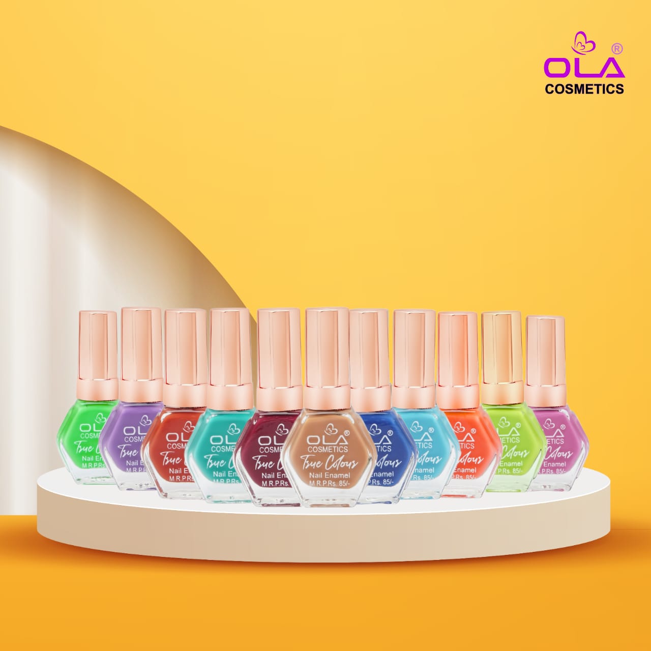 OLA Cosmetics True Colours Nail Enamel 24 Shade Box