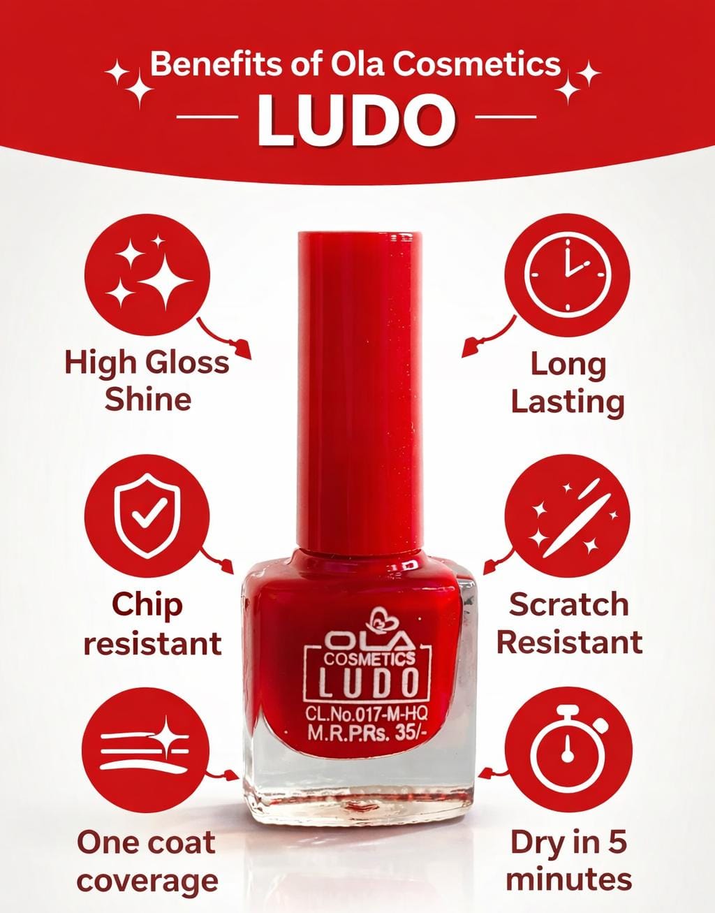 OLA Cosmetics LUDO Nail Polish Box (36 Pcs combo)